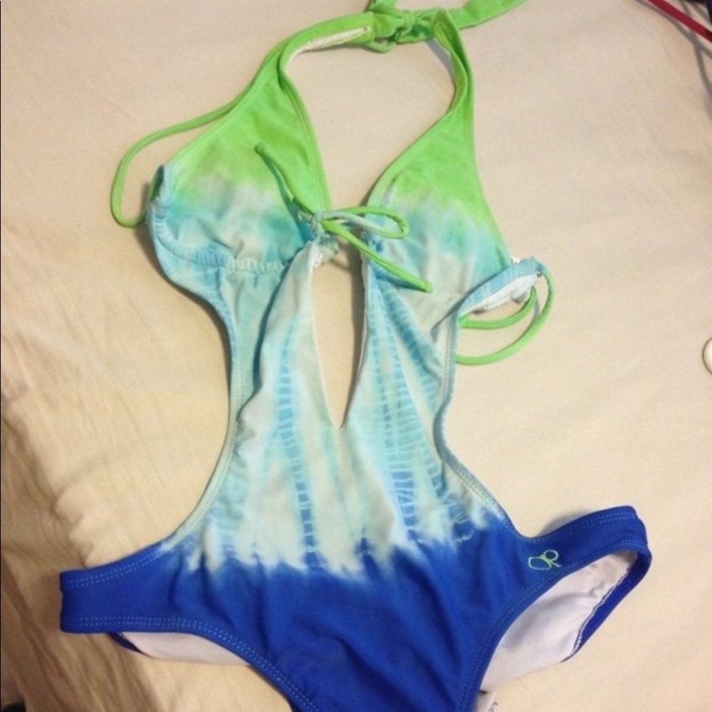 Op Tie Dye Blue & Green Size Small Swimsuit